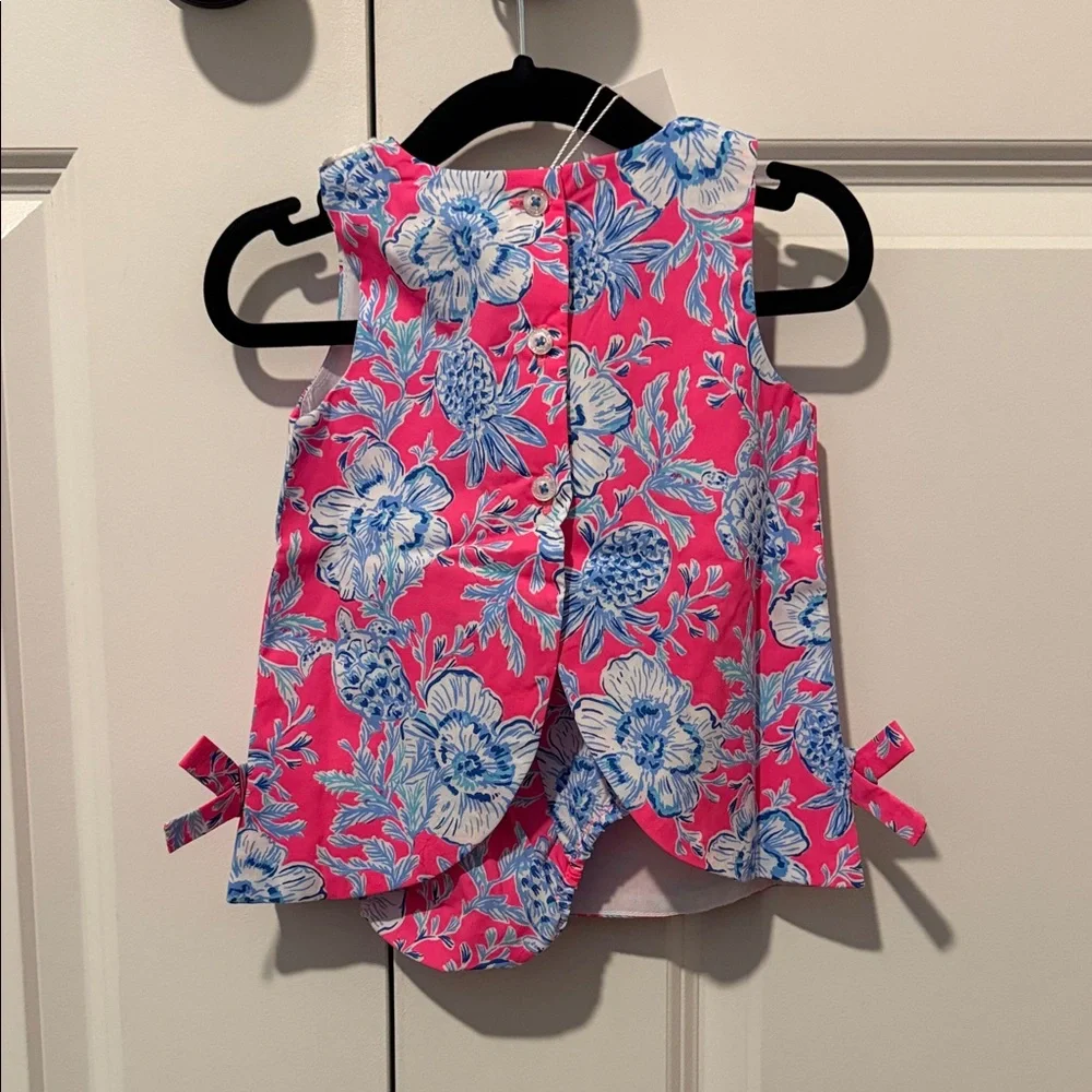 Lilly Pulitzer Pink and Blue Floral baby dress - Picture 2 of 4